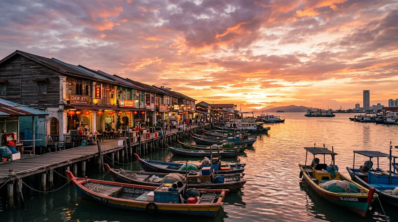 Georgetown waterfront at golden hour